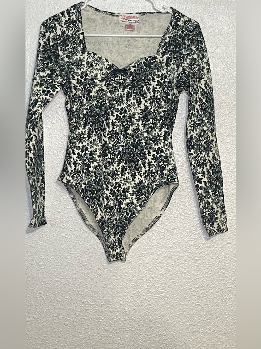 Bodywear women’s Long-Sleeve One-Piece floral Swimsuit  size medium